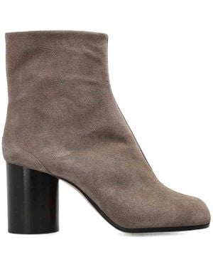 Maison Margiela Suede Tabi Ankle Boots With Heel - Gray