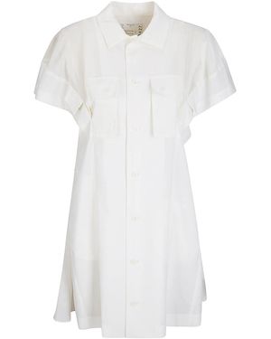 Sacai Wool Suiting Dress - White