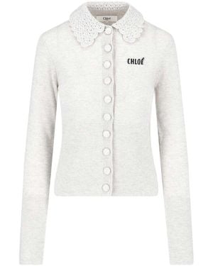 Chloé Wool Cardigan - White