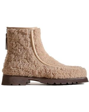Hereu Armenta Low Shearling Boots - Brown