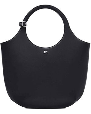 Courreges Medium Holy Leather Tote Bag - Blue