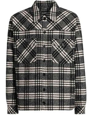 Dolce & Gabbana Check Wool-Blend Shirt Jacket - Black