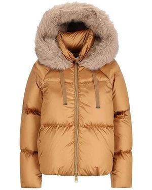Herno Short Hooded Down Jacket - Natural