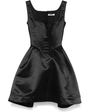 Vivetta Duchess Satin Mini Bustier Dress - Black