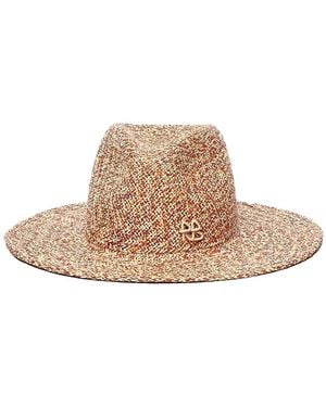 Ruslan Baginskiy Straw Fedora With Logo - Natural