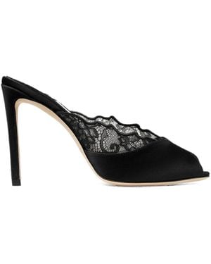 Jimmy Choo Brigitte Lace Mules - Black