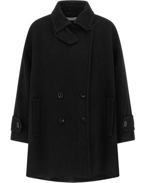 Alberto Biani Double-Breasted Caban - Black