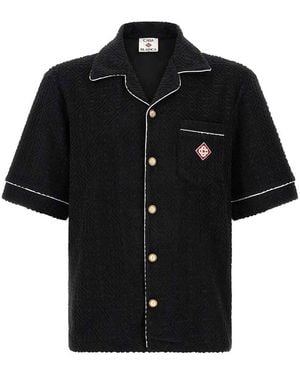 CASABLANCA Toweling Monogram' Shirt - Black
