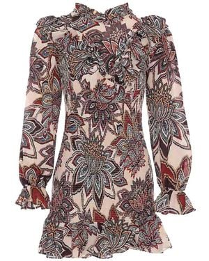 FARM Rio Tapestry Flowers Dress - Brown