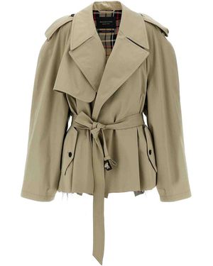 Balenciaga Cropped Trench Coat - Natural