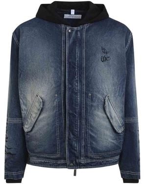 Off-White c/o Virgil Abloh Off Cherry Fleece Jacket - Blue