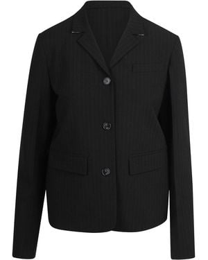 N°21 Single-Breasted Pinstriped Jacket - Black