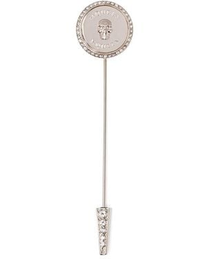 McQueen Sovereign Skull Pin Brooch - White