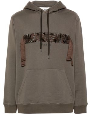 Lanvin Dark Cotton Jersey Hoodie - Brown