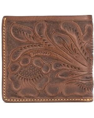 RRL Embossed Floral Wallet - Brown