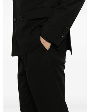 Lardini Double-Breasted Peak-Lapel Suit - Black