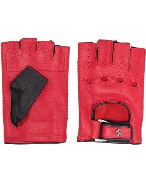 Ferrari Prancing-Horse Leather Driving Gloves - Red