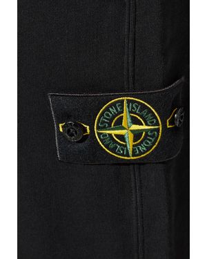 Stone Island Fleece_S.I. Ghost Heavy Cotton Trousers - Black