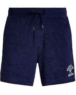 Polo Ralph Lauren Side-Stripe Embroidered Shorts - Blue