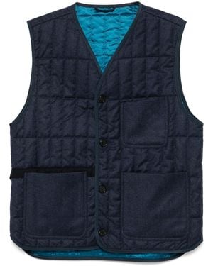 Paul Smith Flannel Quilted Gilet - Blue