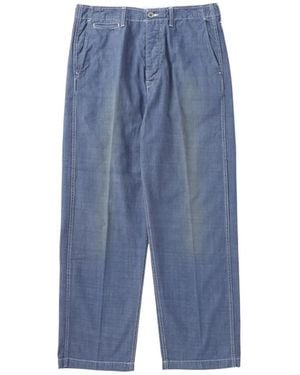 Visvim Walker Buckle-Strap Chino Trousers - Blue