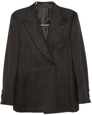 Brioni Double-Breasted Blazer - Black