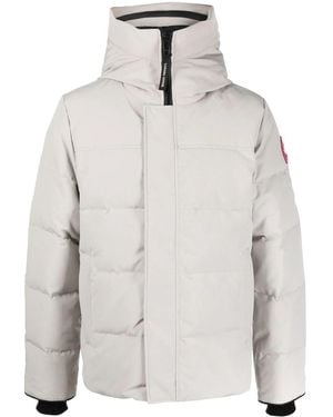 Canada Goose Quilted Down Jacket With High Collar - White