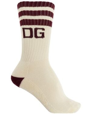 Dolce & Gabbana Striped Socks - White