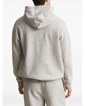 GANT Logo-Patch Drawstring Hoodie - Gray