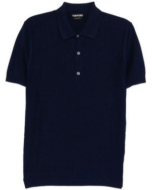 Tom Ford Piquet Polo Shirt - Blue