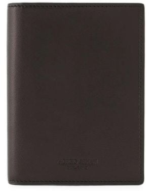Giorgio Armani Logo-Debossed Bifold Cardholder - Black
