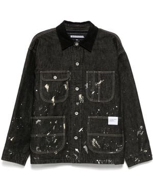 Neighborhood Corduroy-Collar Washed-Coverall Jacket - Black