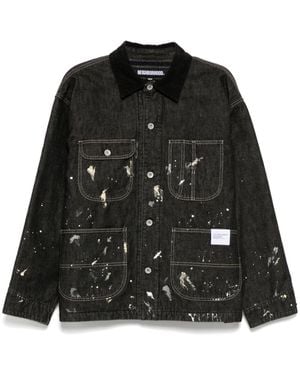 Neighborhood Corduroy-Collar Washed-Coverall Jacket - Black