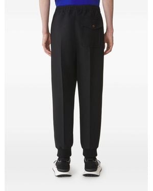 Lanvin Embroidered-Logo Trousers - Black
