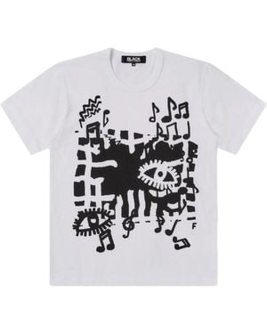 COMME DES GARÇON BLACK Graphic-Print T-Shirt - White