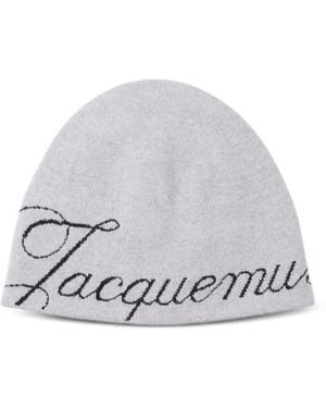 Jacquemus The Atelier Logo-Letter Beanie - White