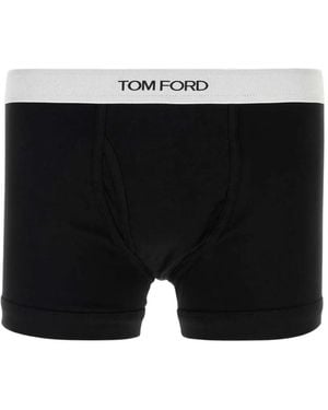Tom Ford Set Of Two Boxer Shorts With Logo Stripe - Black