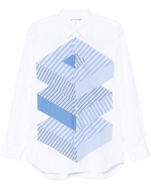 Comme des Garçons Cotton Striped Graphic Shirt - White