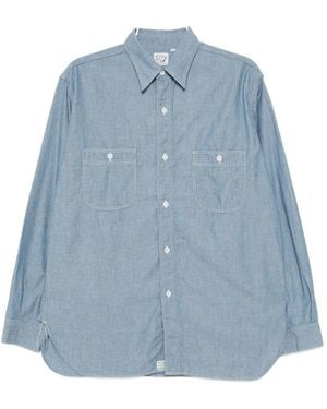 Orslow Chemise Rayée À Poches Poitrine - Blue