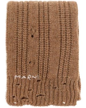 Marni Chunky-Knit Scarf - Brown