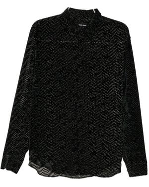 Giorgio Armani Geometric-Print Shirt - Black
