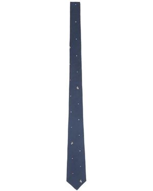 Paul Smith Silk 'Polka Dot Rabbit' Tie - Blue