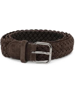 Giorgio Armani Woven Leather Belt - Brown