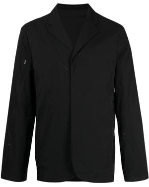 Post Archive Faction PAF Zip-detail Notched-collar Shirt Jacket - Black