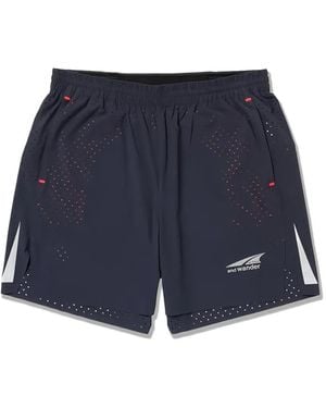and wander Perforated-Detail Shorts - Blue
