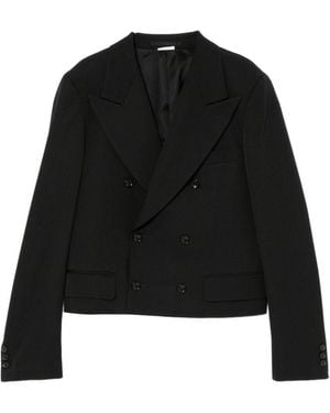Comme des Garçons Cropped Double-Breasted Blazer - Black