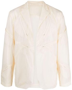 Post Archive Faction PAF Multiple-Zipper Detail Blazer - White