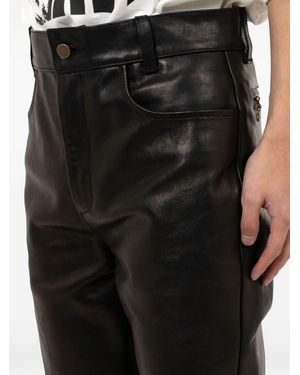 Maison Mihara Yasuhiro Zip-Pocket Leather Trousers - Black