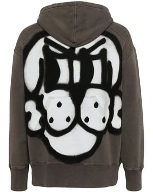 Givenchy Graffiti-Print Cotton Hoodie - Black