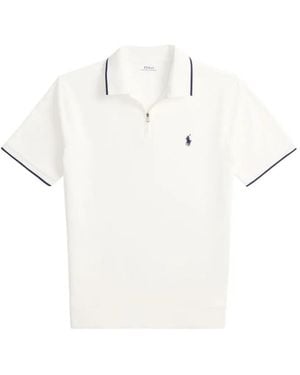 Polo Ralph Lauren Zip-Fastening Contrast-Trim Polo Shirt - White